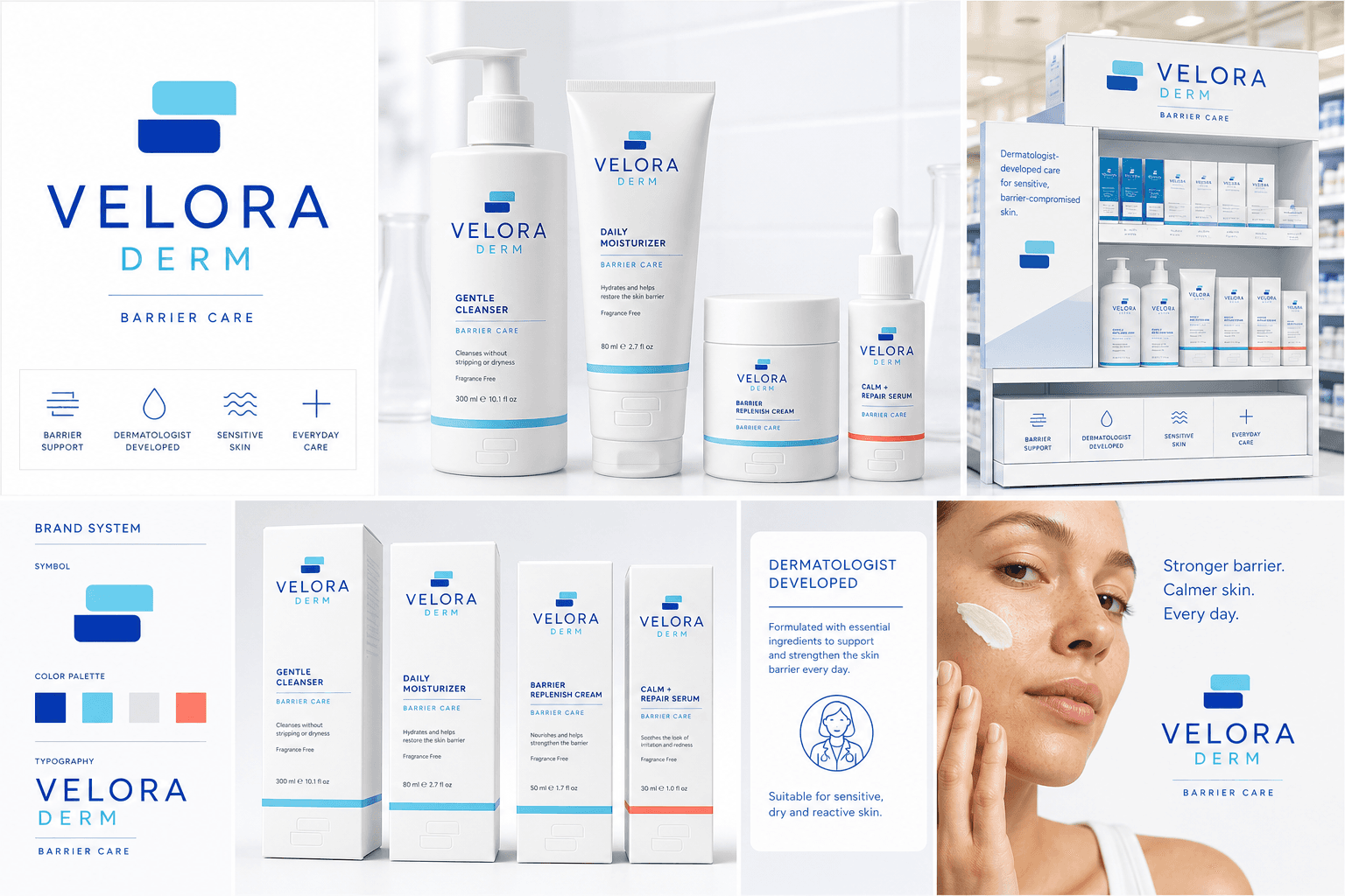 Velora Derm clinical barrier-care skincare identity system